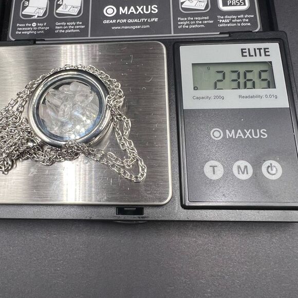 Herkimer Petroleum Quartz Crystal UV Reactive Round Pendant Locket Necklace (3)‎ - Picture 8 of 8